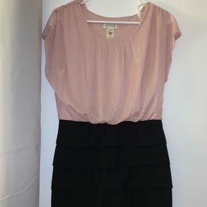 Pink sparkle pencil skirt dress